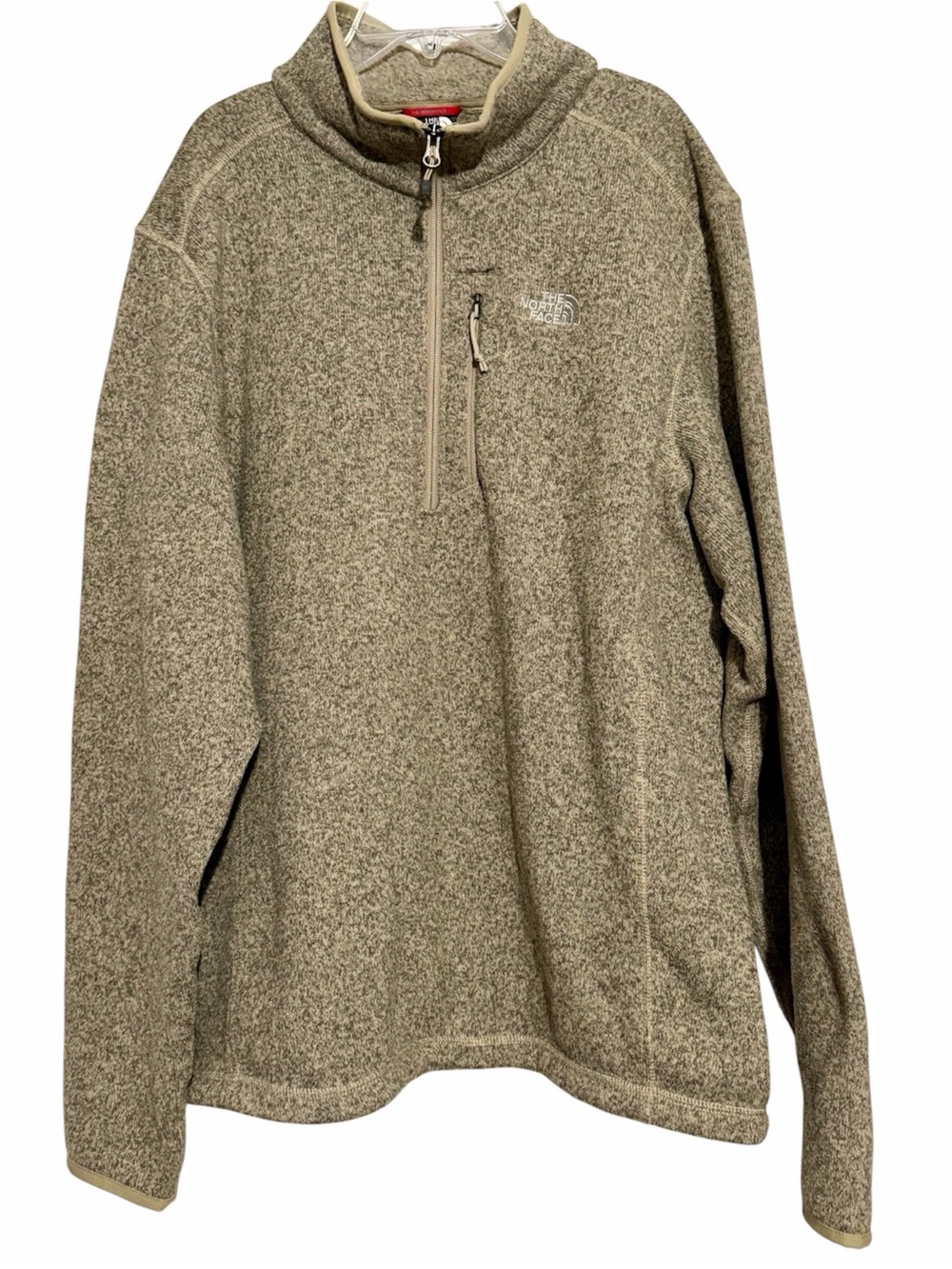The North Face Men’s Half Zip Tan Heather Fleece Pullover Sweater Sz Large